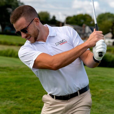 Bigga Balls Men's Golf Polo in Solid White